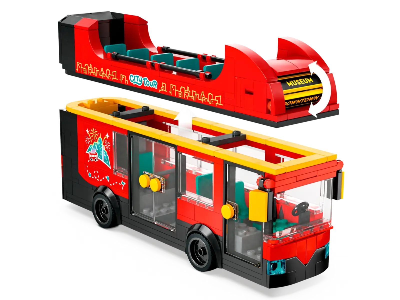 60407 Red Double-Decker Sightseeing Bus