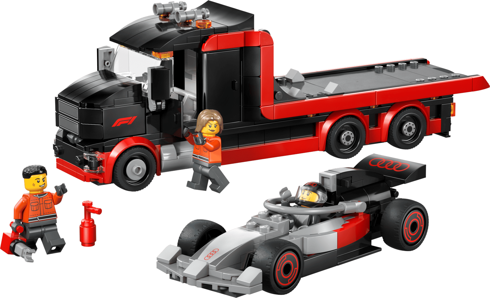 60493 F1® Display Truck with Audi F1® Race Car