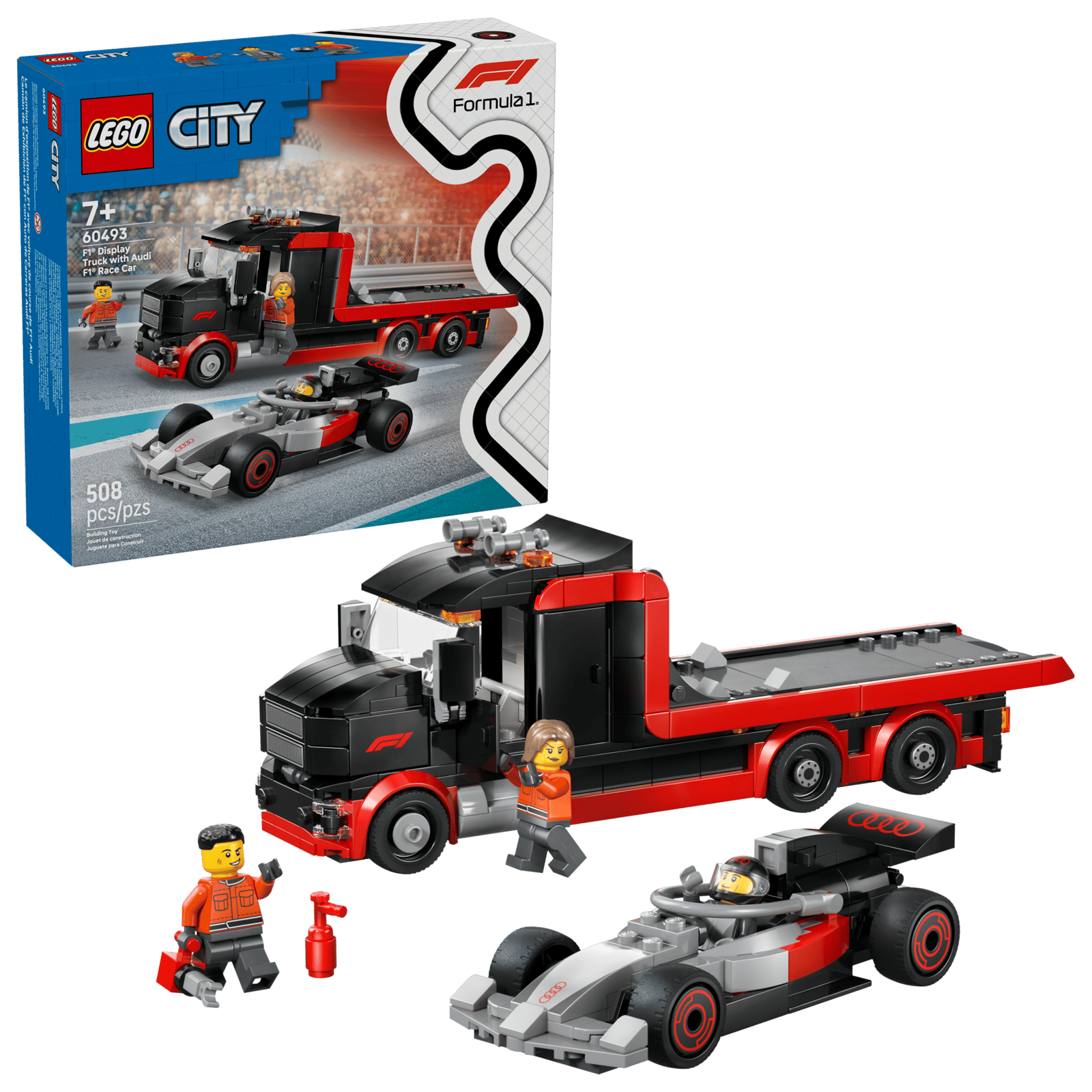 60493 F1® Display Truck with Audi F1® Race Car
