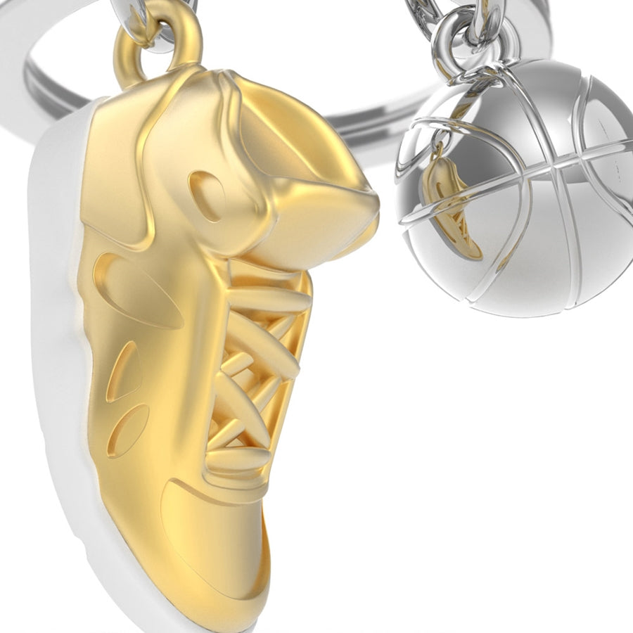 Basketball & High Top Shoe Keychain