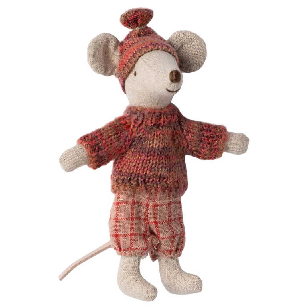 Big Sister Winter Mouse with Ski Set in Rose