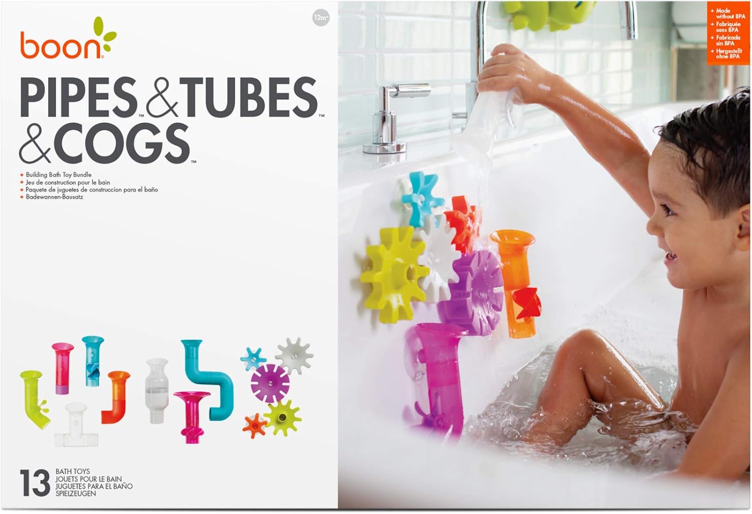 Boon Pipes & Tubes & Cogs Building Bath Toy Bundle