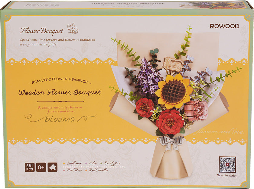 Bouquet of Flowers Wooden Puzzle Craft Kit