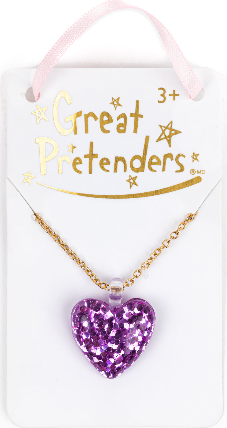 Boutique Glitter Heart Necklace