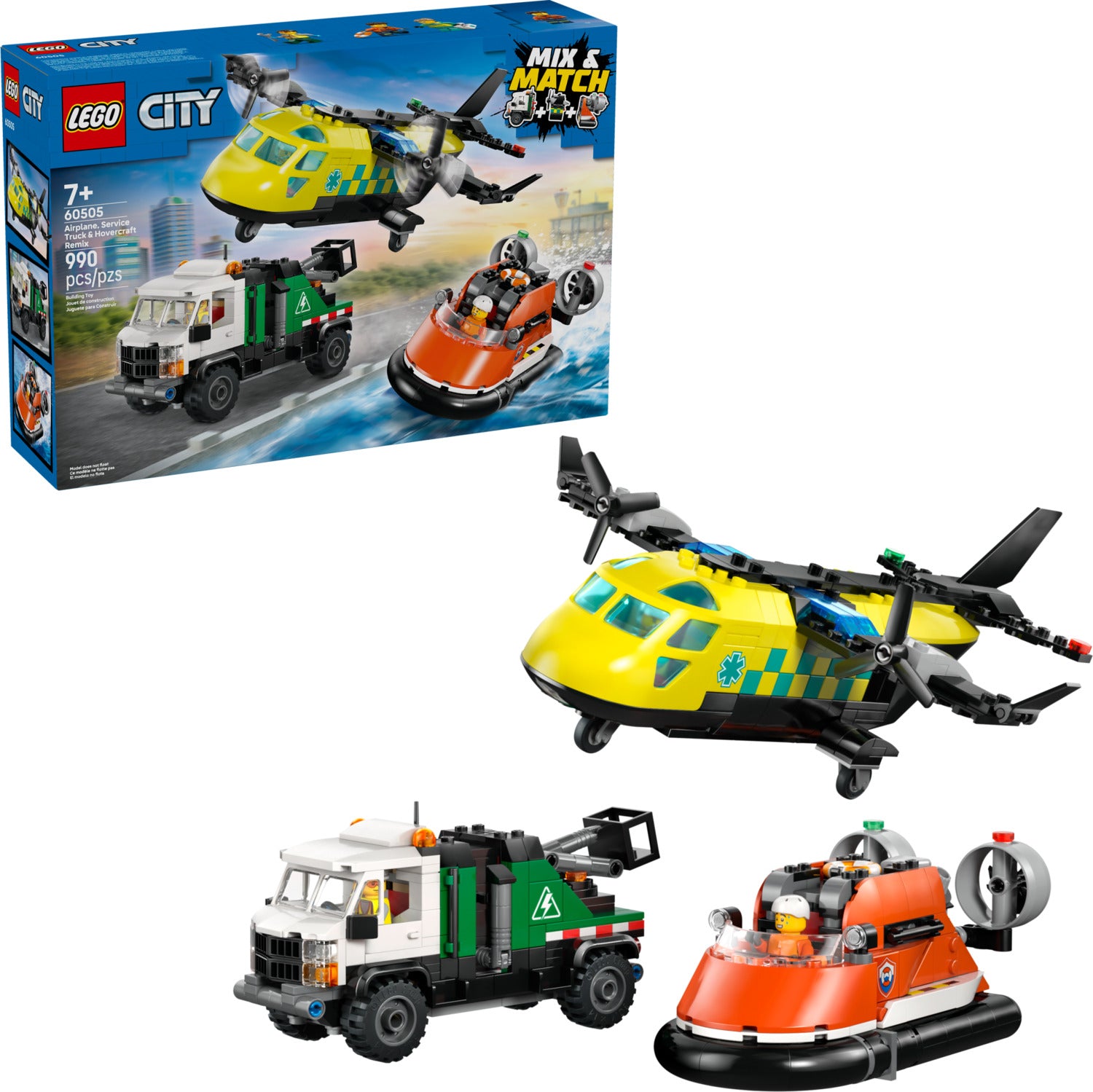 CITY Mix & Match Airplane, Service Truck and Hovercraft Remix
