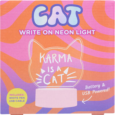 Cat Write On Neon Light Sign