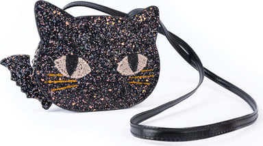 Cat's Meow Black Chunky Glitter Kitty Purse