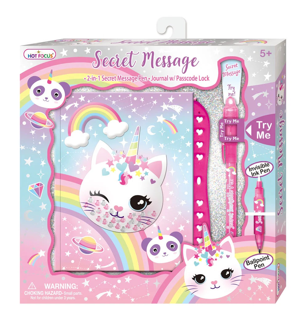 Caticorn 2-in-1 Secret Message Pen & Journal Set