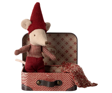 Christmas Mouse Baby in Suitcase