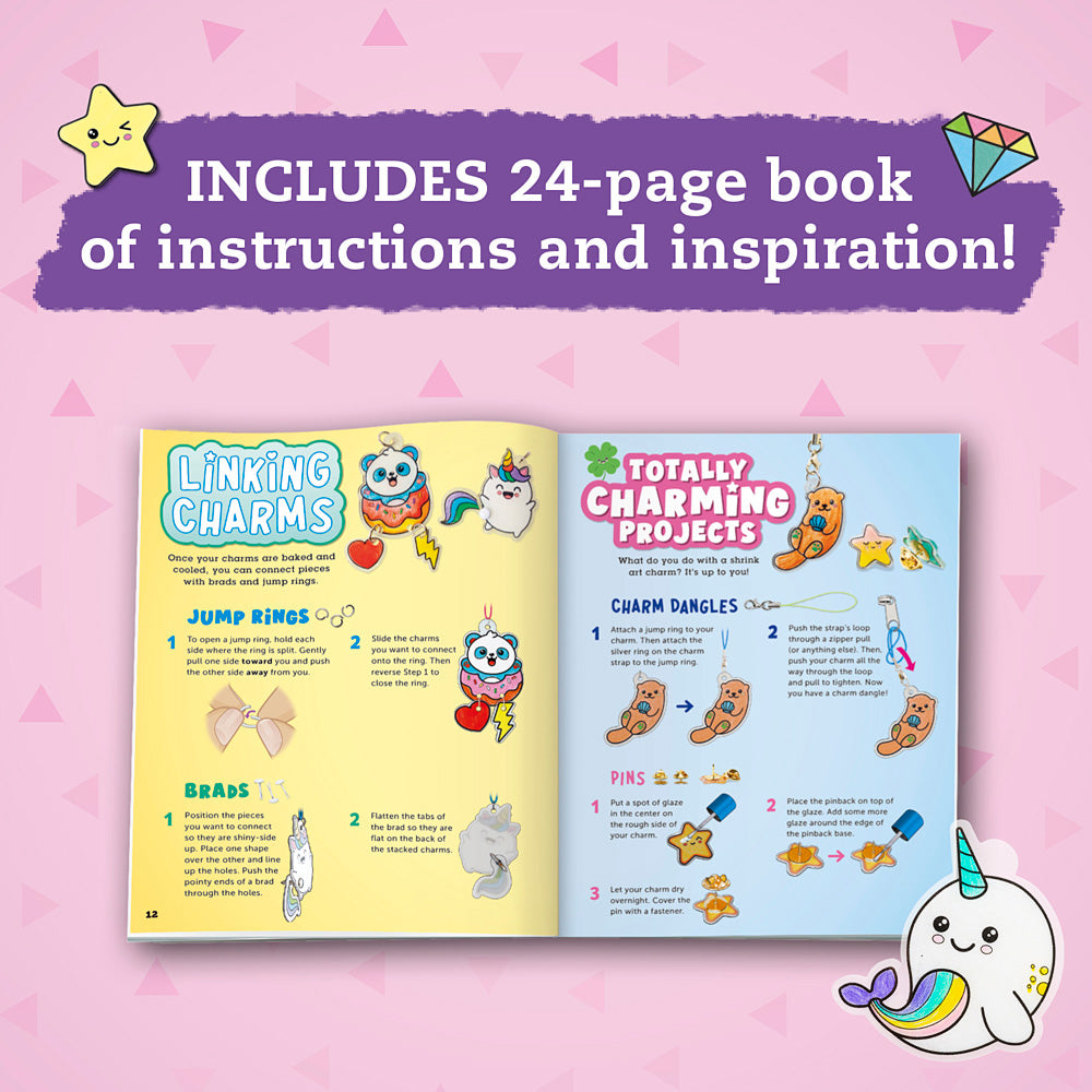 Color & Shrink Art Charms: Kawaii Style