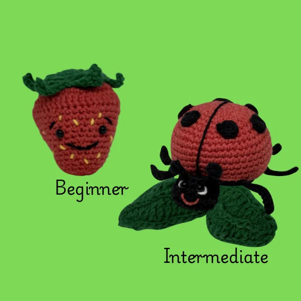 DIY Amigurumi Kit Strawberry or Ladybug