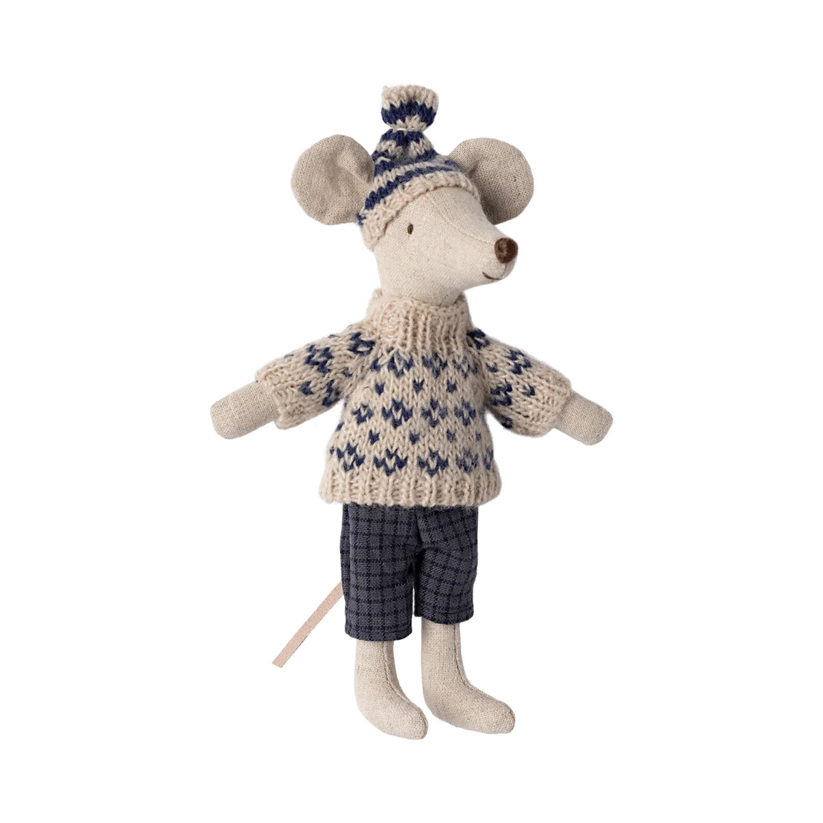 Dad Winter Mouse with Ski Set in Blue