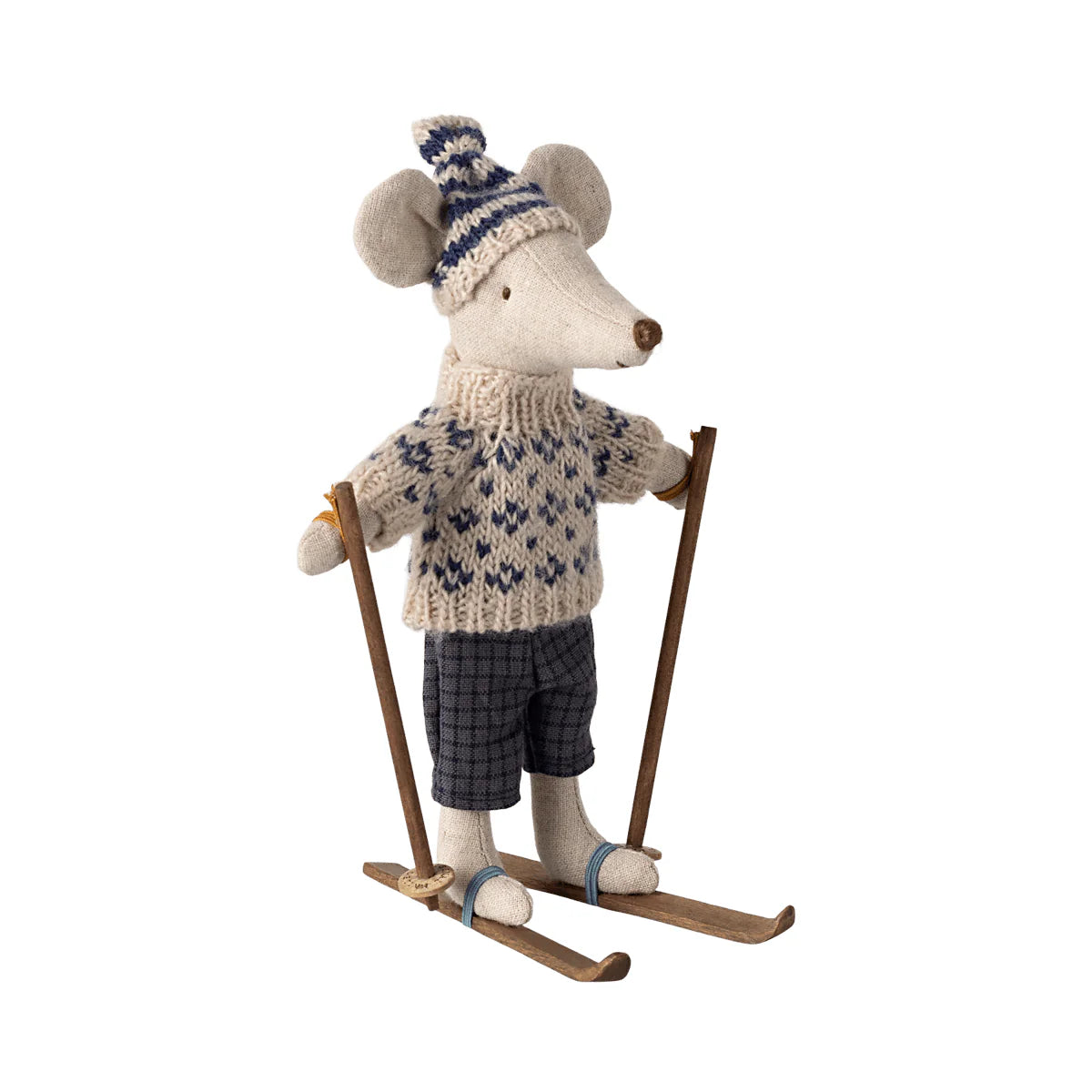 Dad Winter Mouse with Ski Set in Blue