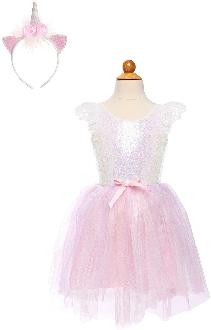Dreamy Unicorn Dress in Iridescent Pink Size 5-6
