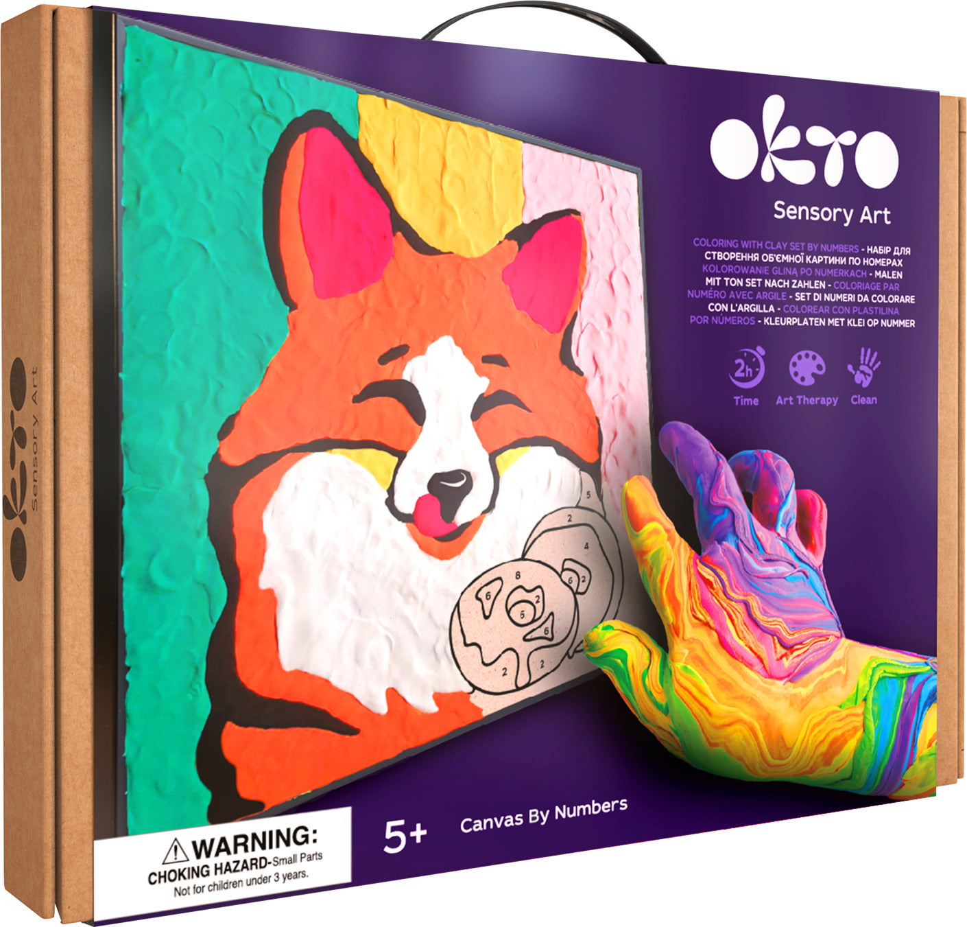 Fox OKTO Sensory Art Coloring with Clay Set by Numbers