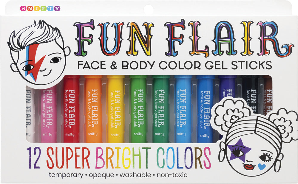 Fun Flair Face & Body Color Gel Sticks Set
