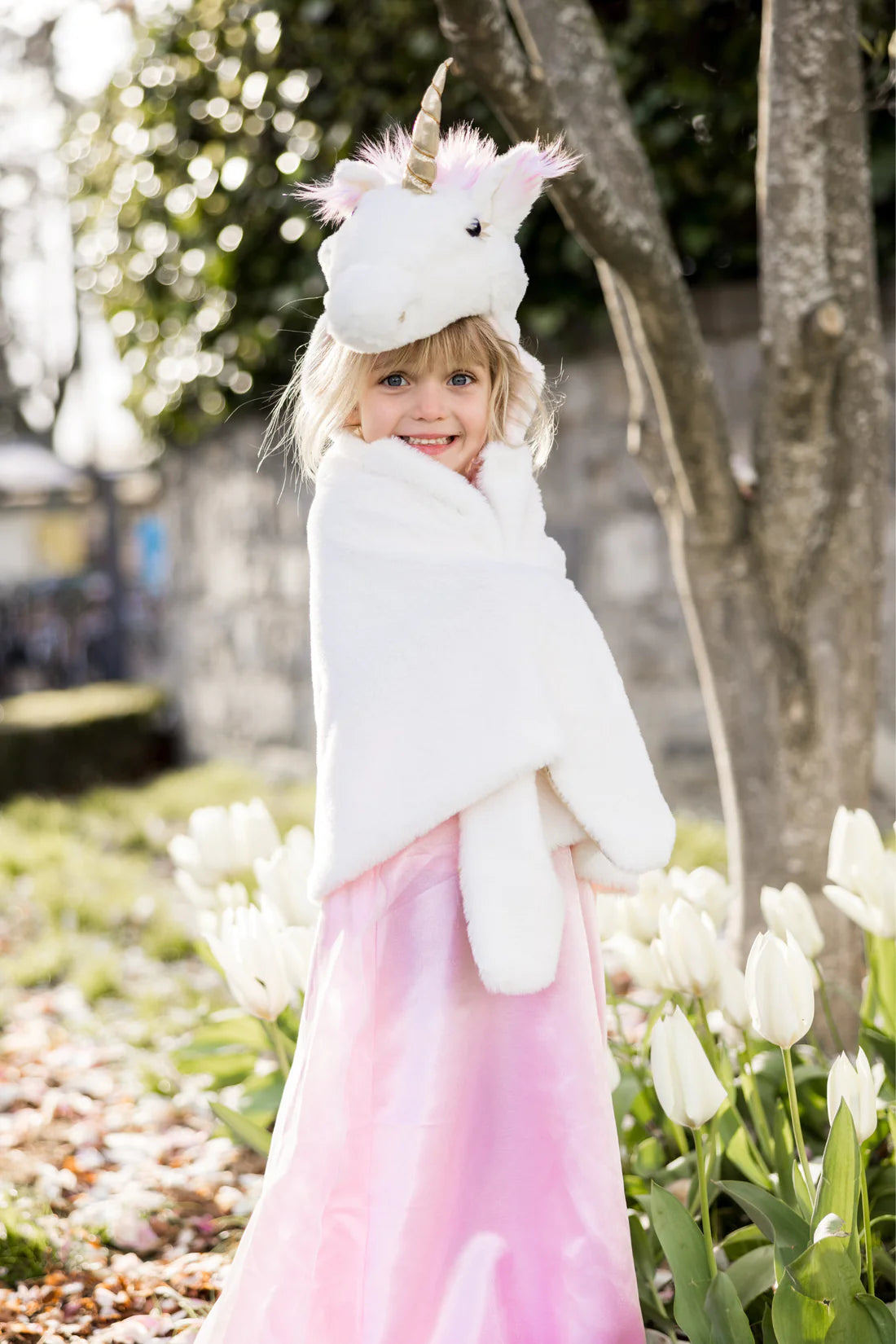 White Unicorn Cuddle Cape Size 4-6