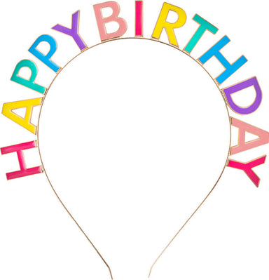 Happy Birthday with Gold Headband