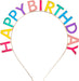 Happy Birthday with Gold Headband