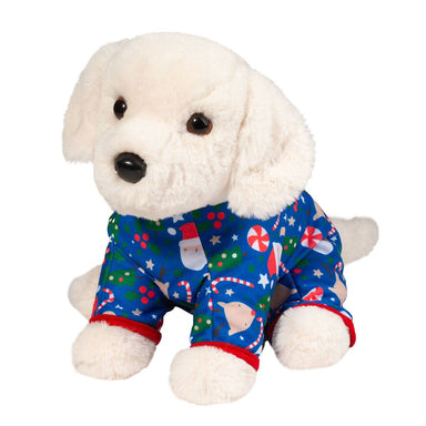 Large White Retriever in Christmas PJ