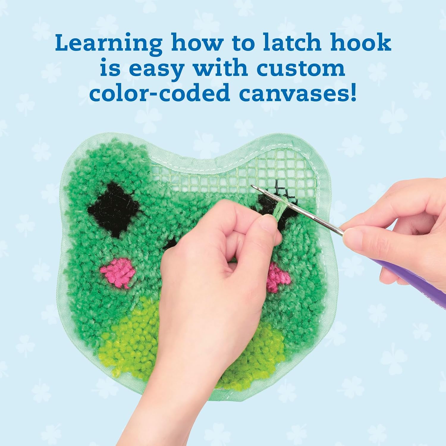 Latch Hook Animals: Red Panda, Frog & Shark