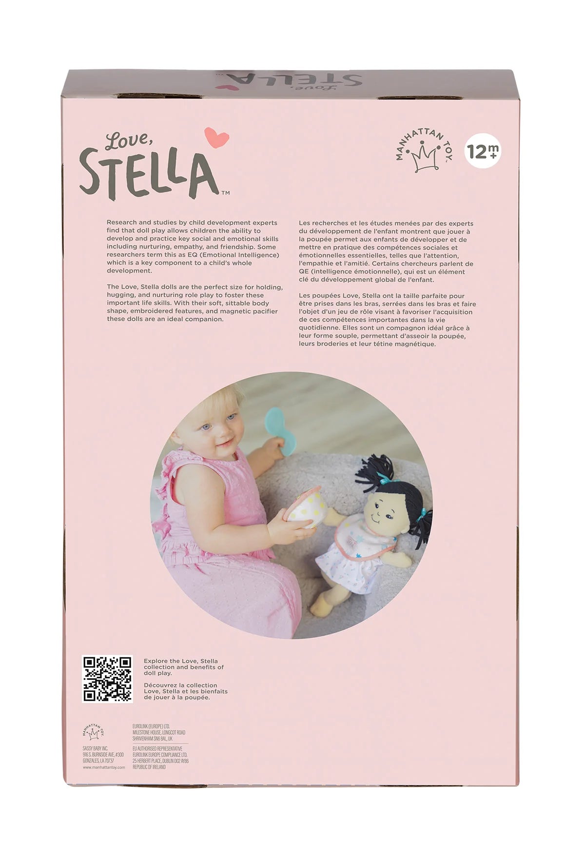 Love, Stella Doll Light Beige with Black Pigtails