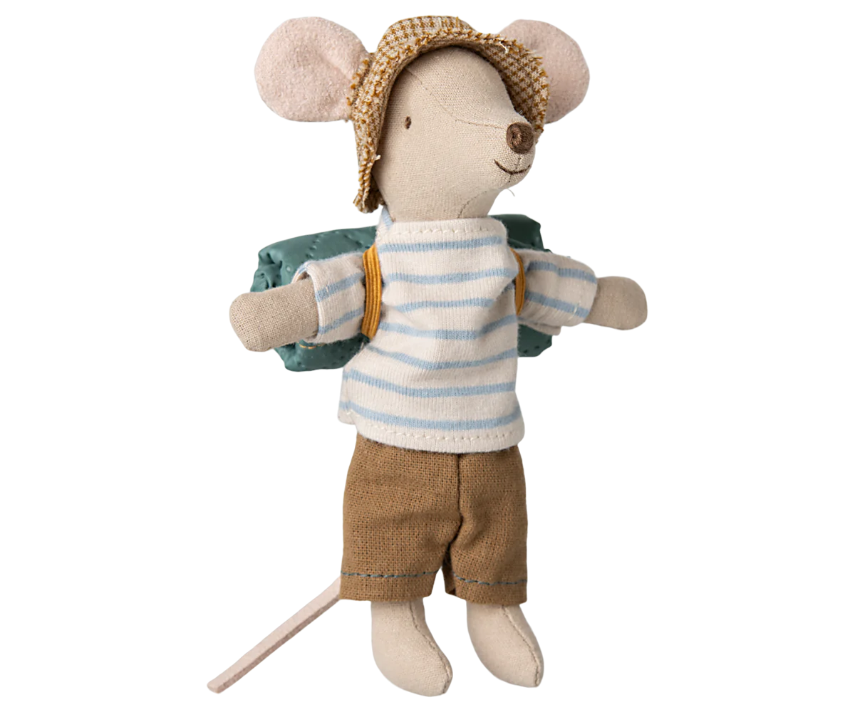 Maileg Big Brother Hiker Mouse in Stripes