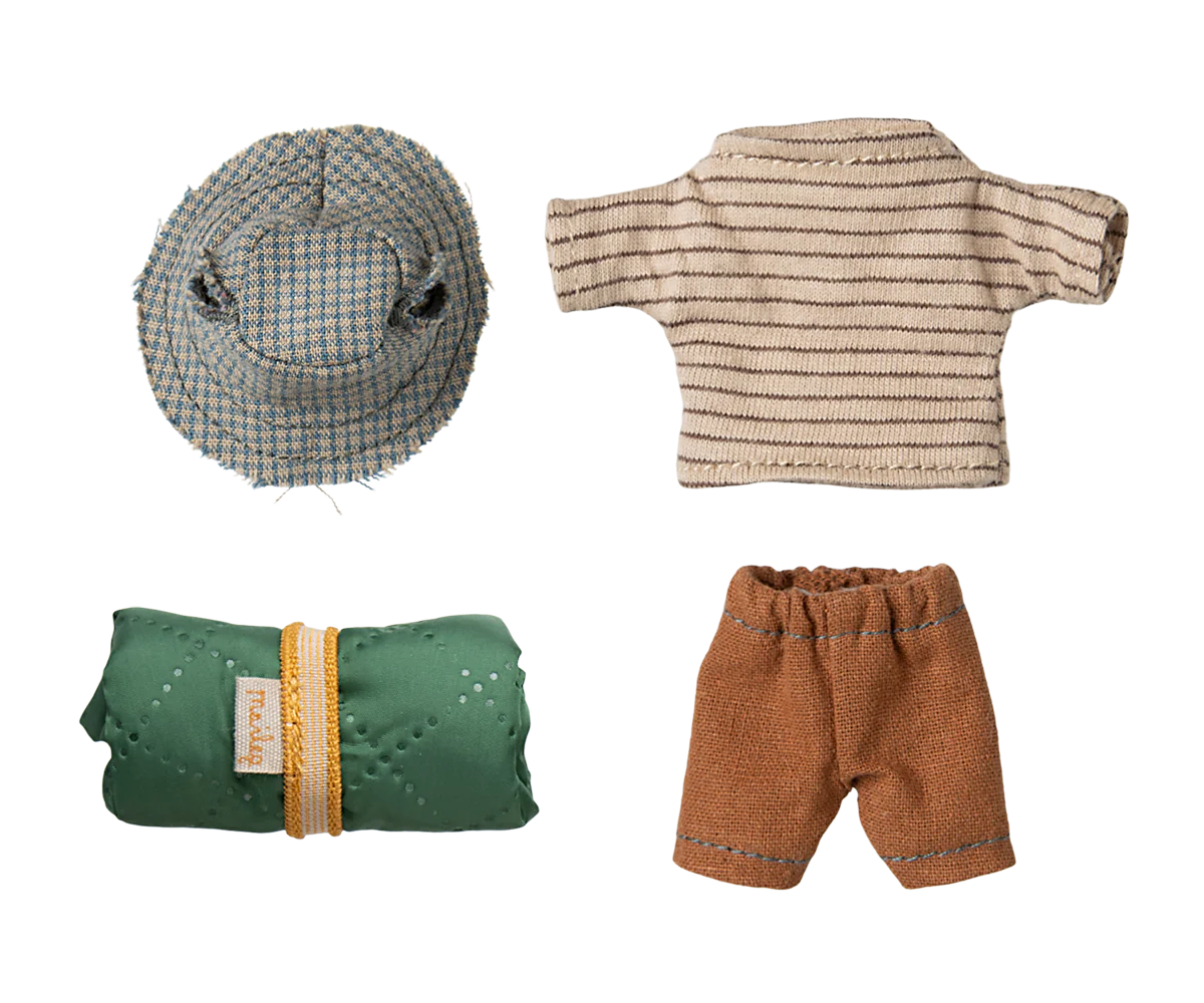 Maileg Big Brother Hiker Mouse in Thin Stripes