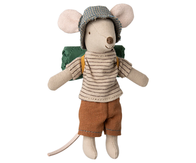 Maileg Big Brother Hiker Mouse in Thin Stripes