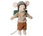 Maileg Big Brother Hiker Mouse in Thin Stripes