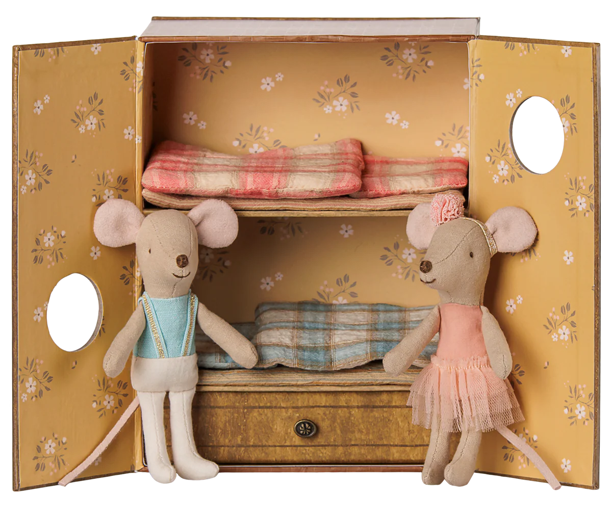 Maileg Dance Studio with Little Sister & Brother Ballet Mice