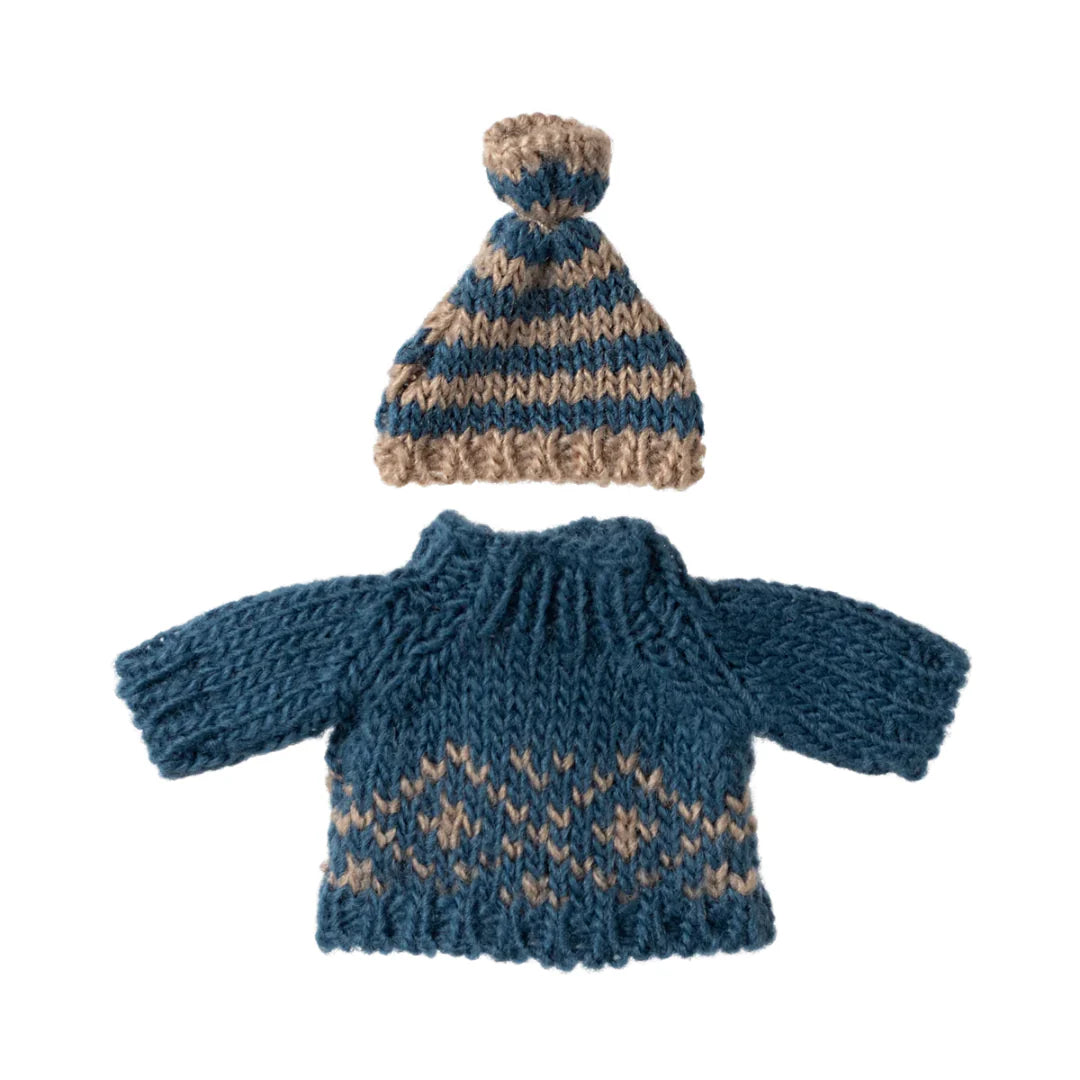 Maileg Knitted Sweater & Hat for Dad Mouse