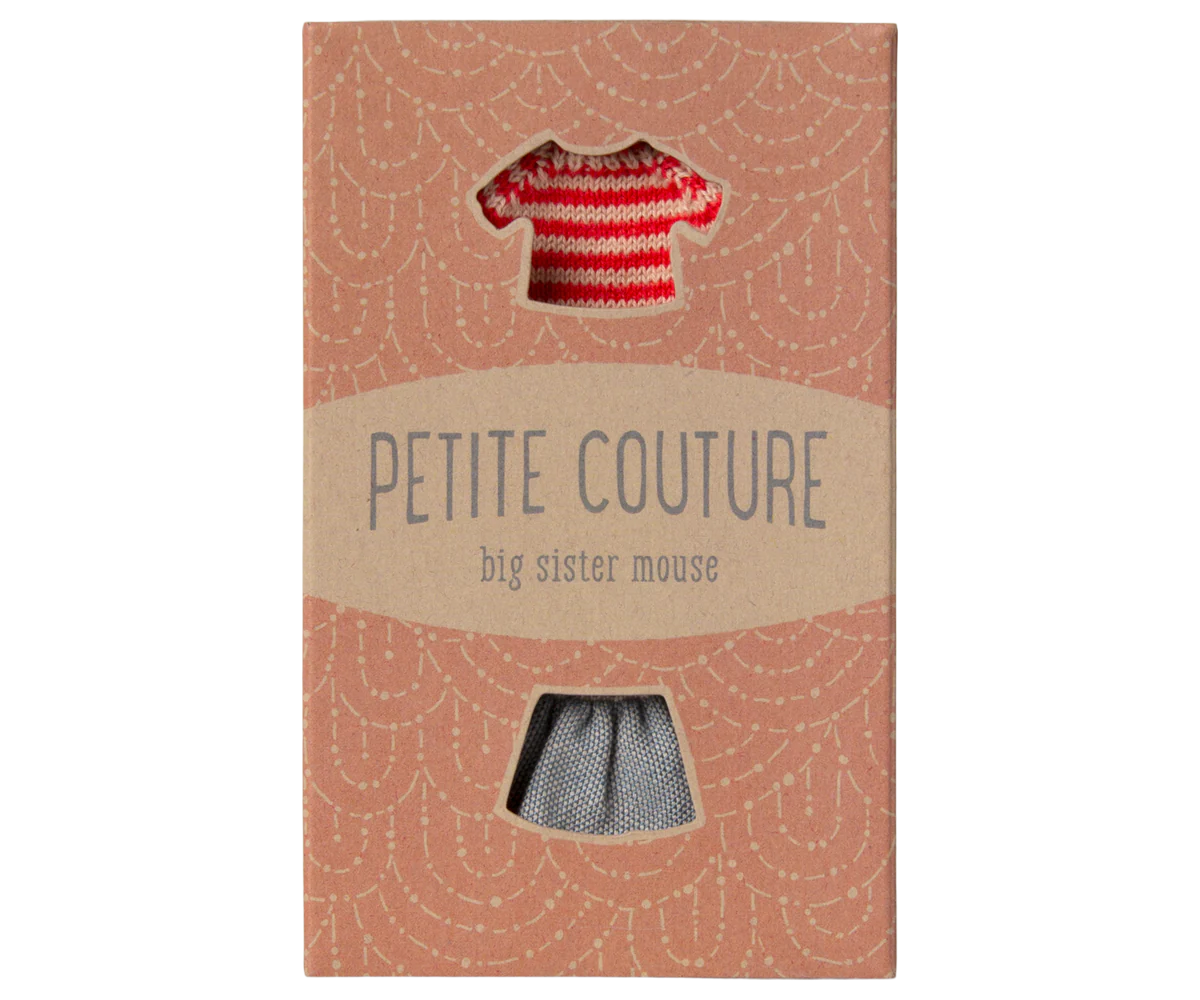 Maileg Knitted Sweater & Skirt for Big Sister Mouse