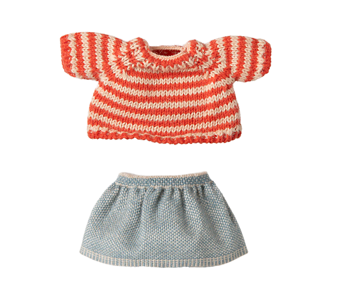 Maileg Knitted Sweater & Skirt for Big Sister Mouse