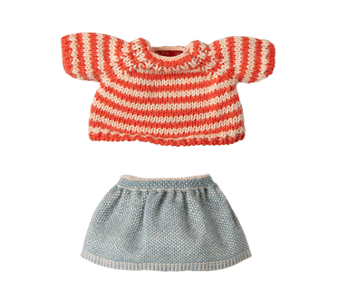 Maileg Knitted Sweater & Skirt for Big Sister Mouse
