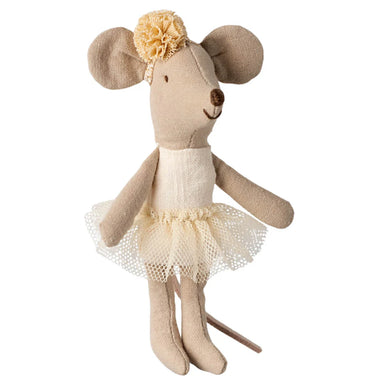 Maileg Little Sister Ballerina Mouse in Off-White