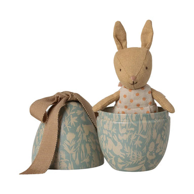 Maileg Small Dusty Blue Easter Egg with Micro Rabbit