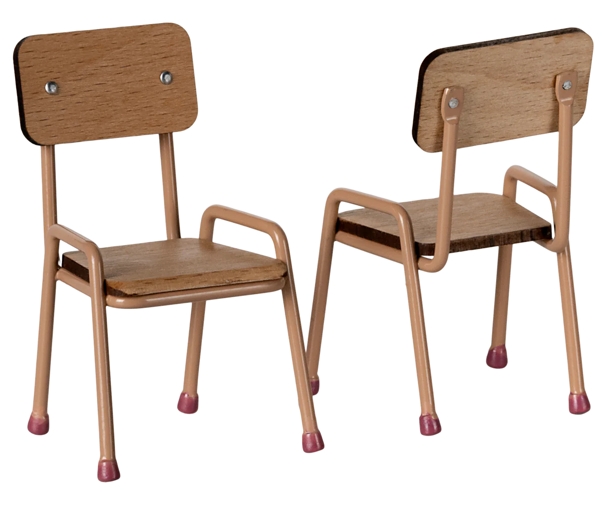 Maileg Table & Chair Set for Mouse in Dark powder