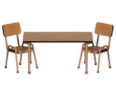 Maileg Table & Chair Set for Mouse in Dark powder
