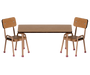 Maileg Table & Chair Set for Mouse in Dark powder