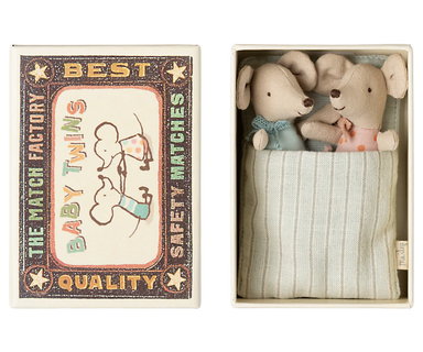 Maileg Twins Baby Mice in Matchbox
