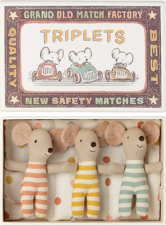 Maileg Baby Mice Triplets in Matchbox