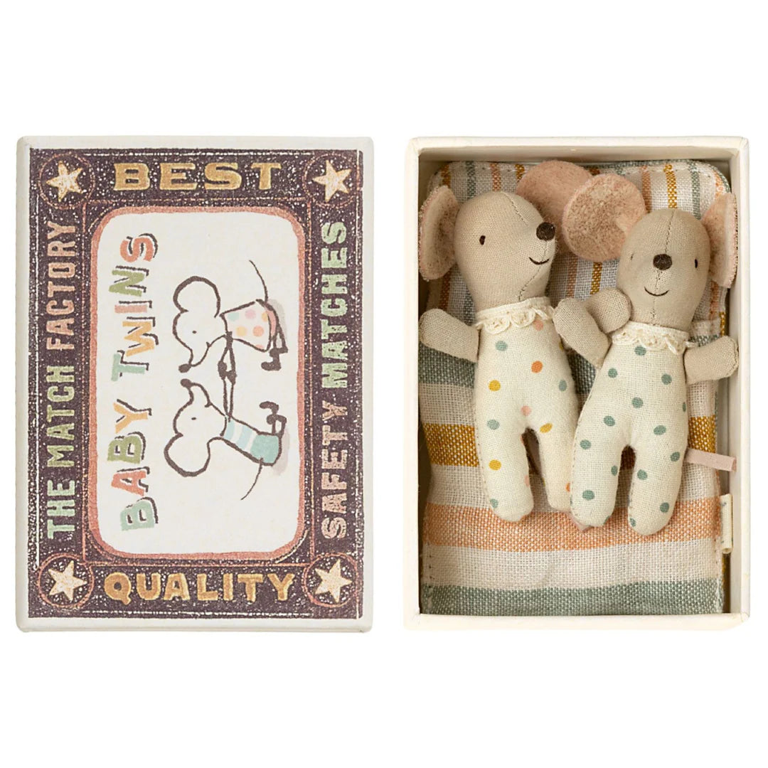 Maileg Baby Mice Twins in Matchbox