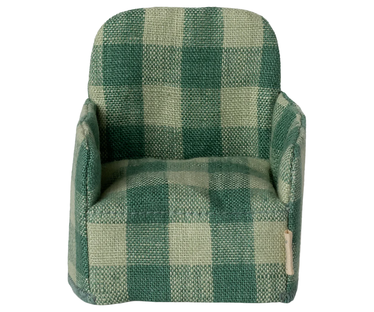 Maileg Green Check Folding Chair for Mouse