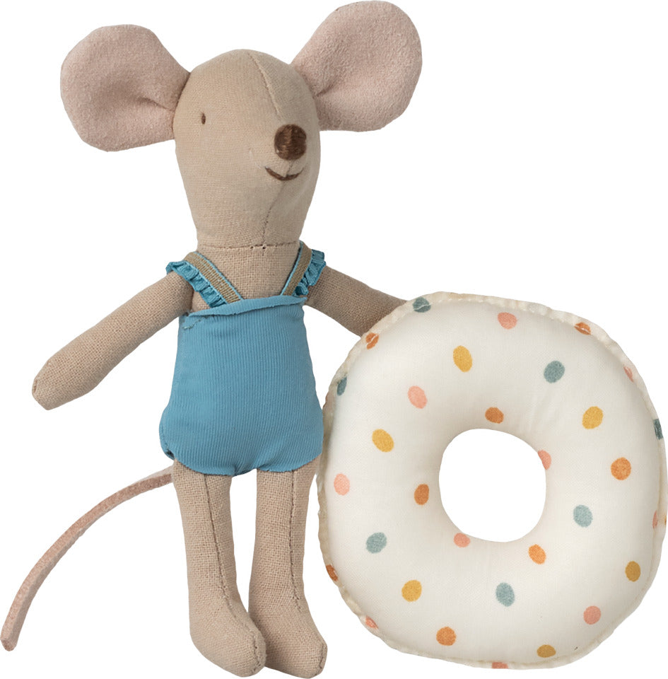 Maileg Little Sister Beach Mouse with Multi Dot Float