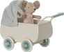 Maileg Pram with Baby Mouse in Mint