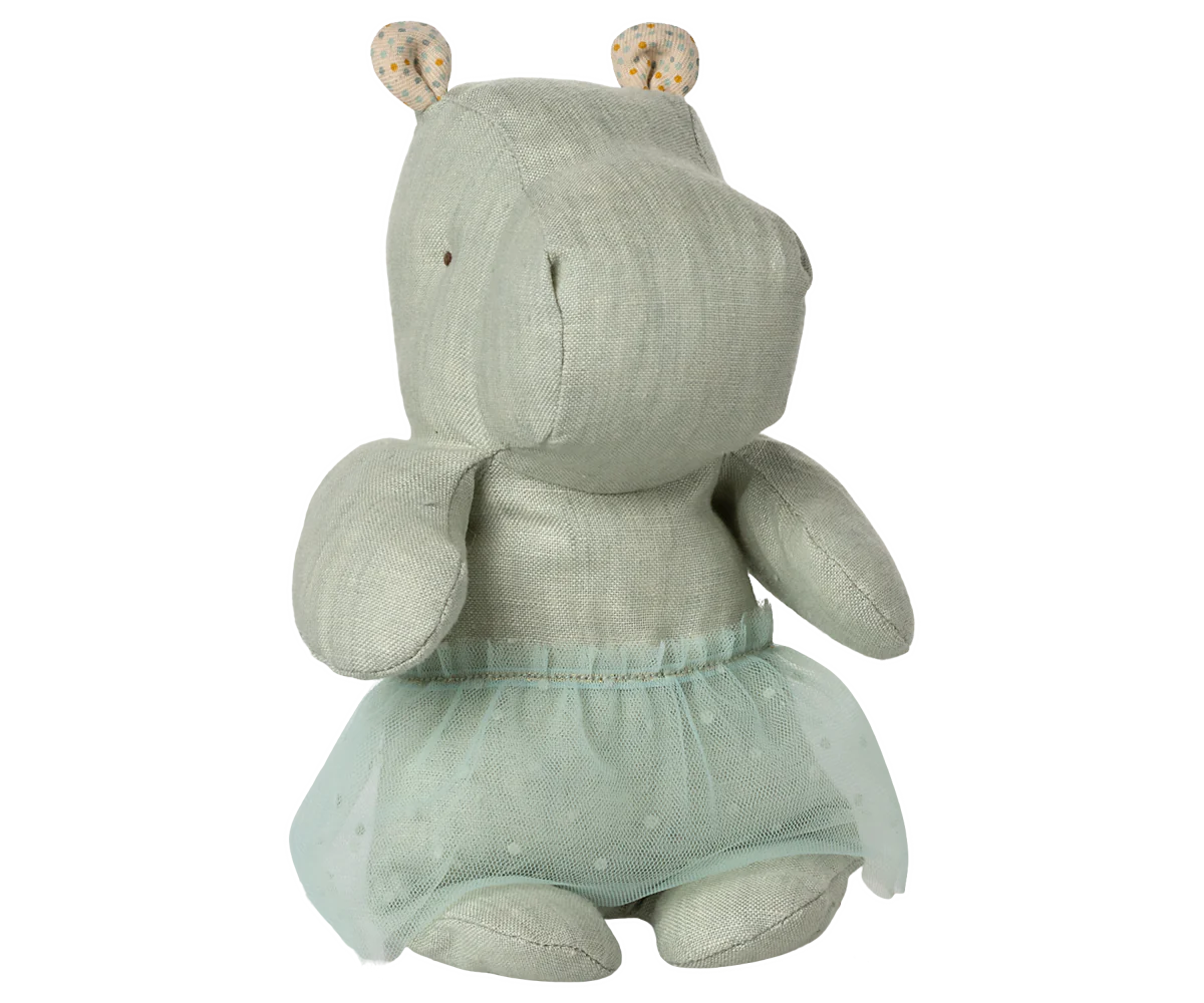 Maileg Safari Friends Small Mint Hippo with Skirt