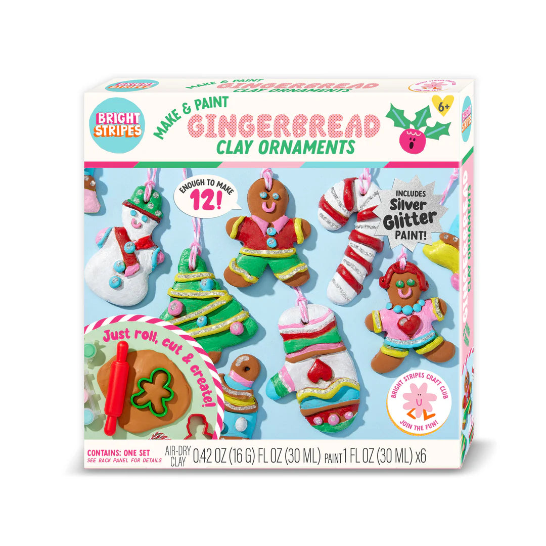 Make & Paint Gingerbread Cookie Clay Ornaments