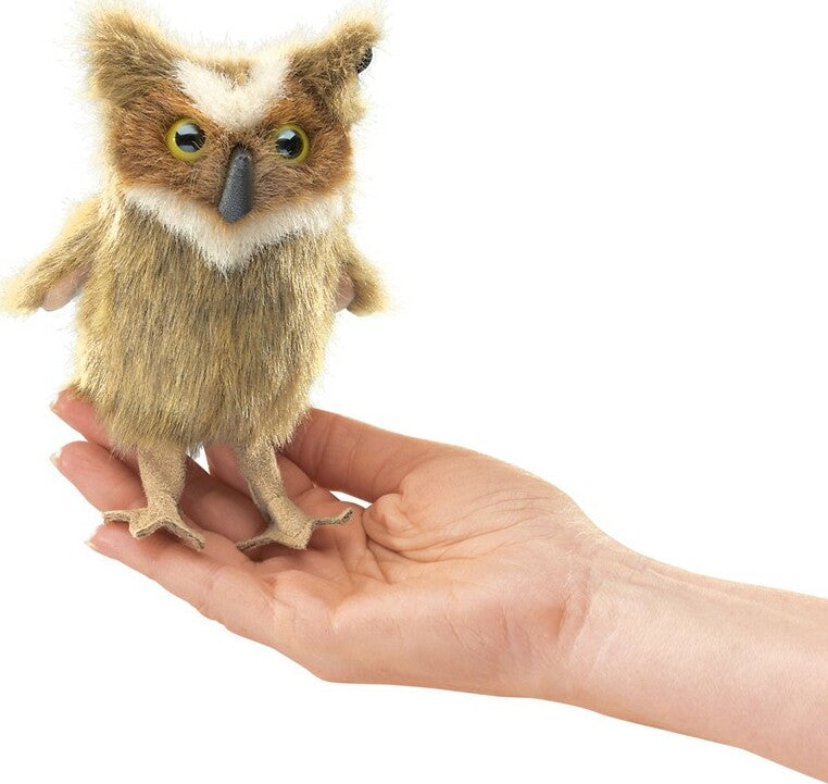 Mini Great Horned Owl Finger Puppet