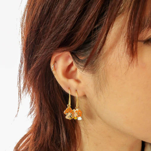 Mushroom Butterfly Hanging Earrings